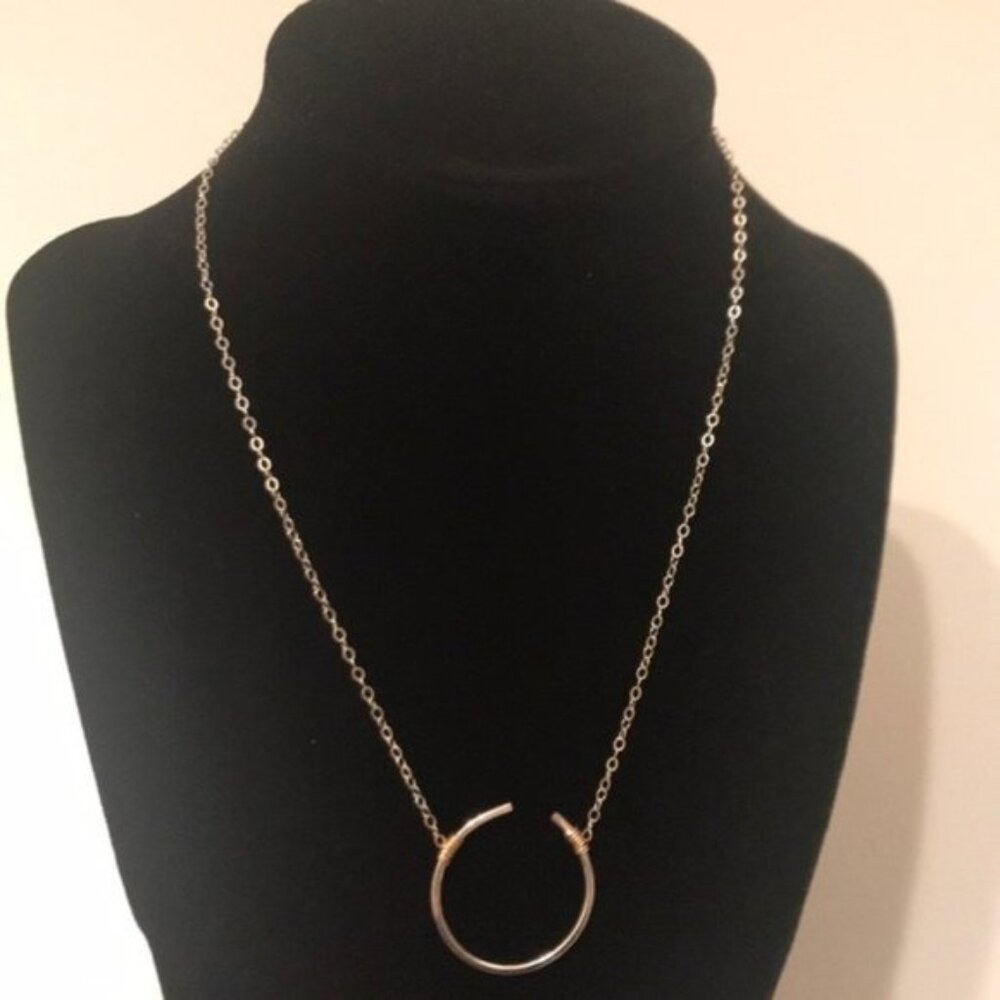 💫✨ Gold & Silver Minimalist Circle Pendant Necklace | Handcrafted by Vella Mode